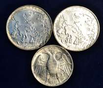 Lot OF 3 Silver Greek Coins 2 x Greece Kingdom 30 Drachma 1963 5 Kings 1 x 1961 Geek 30 Drachma