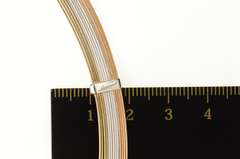 14K Yellow Gold Tri Tone Layered Wire Statement Collar Necklace