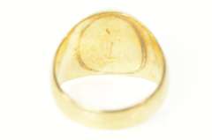 14K Yellow Gold 1960's Men's Oval Black Star Sapphire Ring