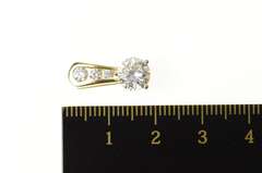 14K Yellow Gold Tiered Round Cubic Zirconia Statement Pendant