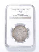 AU58 1820 Capped Bust Half Dollar - LG Date - Square 2 - Graded NGC