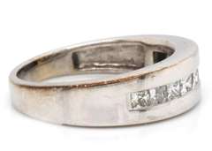 Modern 14kt WG Princess Cut Diamond Band