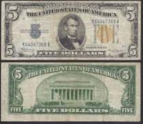 $5 1934-A North Africa Yellow Seal