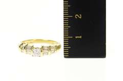 14K Yellow Gold 0.81 Ctw Diamond Baguette Accent Engagement Ring