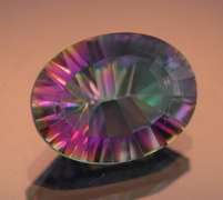 Rainbow color 7.31ct concave cut Mystic Quartz