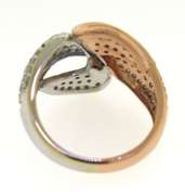 Fabulous White & Rose Gold Pave Diamond Ring