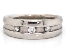 Contemporary 14kt WG Gents' Diamond Channel Set Ring