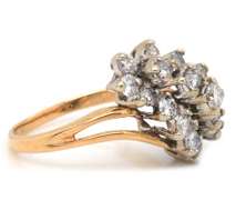 Beautiful 14kt YG Diamond Cluster Ring