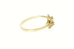 10K Yellow Gold 1940's Diamond Bypass Textured Wrap Ring