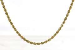 Simple Yellow Gold Rope Chain Necklace