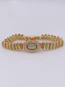 Ladies Geneva & Gemstone Watch, 18kt GP