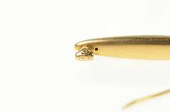 14K Yellow Gold Rounded Bar Retro Blue Enamel Pin/Brooch