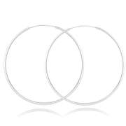 Sterling Silver 50mm Round Endless Hoop Earrings