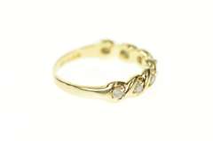 10K Yellow Gold Classic Diamond Wave Pattern Wedding Band Ring