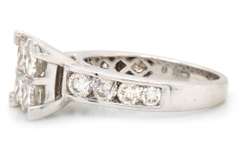 Fancy 14kt WG Princess Cut Diamond Cluster Ring