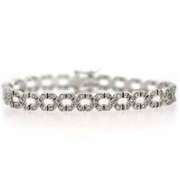 Sterling Silver CZ X Linked Tennis Bracelet