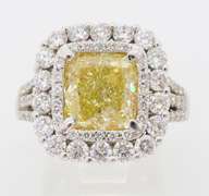 Certified Double Halo 3.70CTW Diamond Engagement Ring