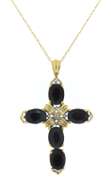 Very Elegant Sapphire & Diamond Cross Necklace