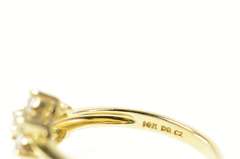 14K Yellow Gold Flower Snow Flake Round CZ Cluster Ring
