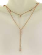 Charming Rose Gold Diamond 2 Strand Necklace
