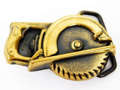 Vintage Skil Saw Solid Brass Belt Buckle
