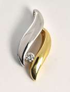 Fashionable Bi-Color Gold Diamond Pendant