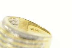 10K Yellow Gold 1.05 Ctw Tiered Diamond Row Statement Band Ring