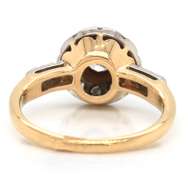 Magnificently Vintage 14kt YG Bezel Set Diamond Ring