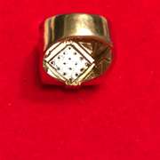 MENS 14K GOLD DIAMOND RING