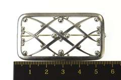 Sterling Silver Georg Jensen Lattice Squared Pattern 255 Pin/Brooch