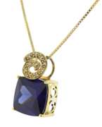 Sterling Silver Blue Glass Necklace