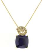 Sterling Silver Blue Glass Necklace