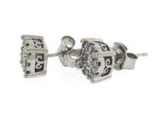 Dazzling White Gold Diamond Cluster Earrings