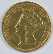 Rare 1854 US $3 Gold Piece in higher grade