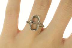 Platinum 7.25mm Art Deco Filigree Engagement Setting Ring