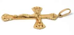 Ornate Crucifix Pendant in 18KT Yellow Gold