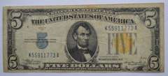 1934 A North  Africa $ 5 Silver Cert Emergency  Issue