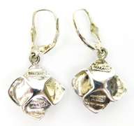 Sterling Silver Rose Flower Drop Earrings