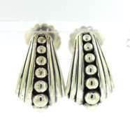Sterling Silver Small Caviar Hoop Earrings