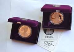 1987 S &1991 S Proof Silver Eagles With Boxs Papers