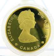 Two gold coins 1985 and 1986 Canadian 100 Dollar Commemorative Coins