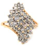 Gorgeous 14kt YG Diamond Cluster Waterfall Ring
