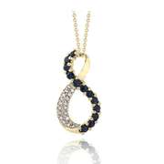 18K Gold over Sterling Silver 1/8ct Diamonds & 1ct Sapphire Infinity Necklace