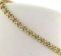 Strong Yellow Gold Diamond Hugs and Kisses Bracelet