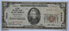 Low Serial Number $20 Citizens Natl Bank Co Hornell New York
