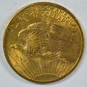 Exceptional Choice BU 1908 No Motto St Gaudens $20 Gold