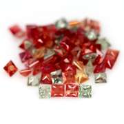 Multi-color 7.84ct radiant princess cut Songean Sapphire set