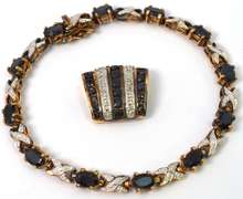 Flashy Sapphire Slide Pendant & Bracelet in Vermeil