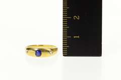 18K Yellow Gold Georgian Sapphire Rose Cut Diamond Band Ring