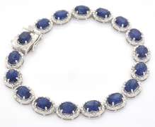 Opulent Sapphire & Diamond Bracelet in Sterling Silver